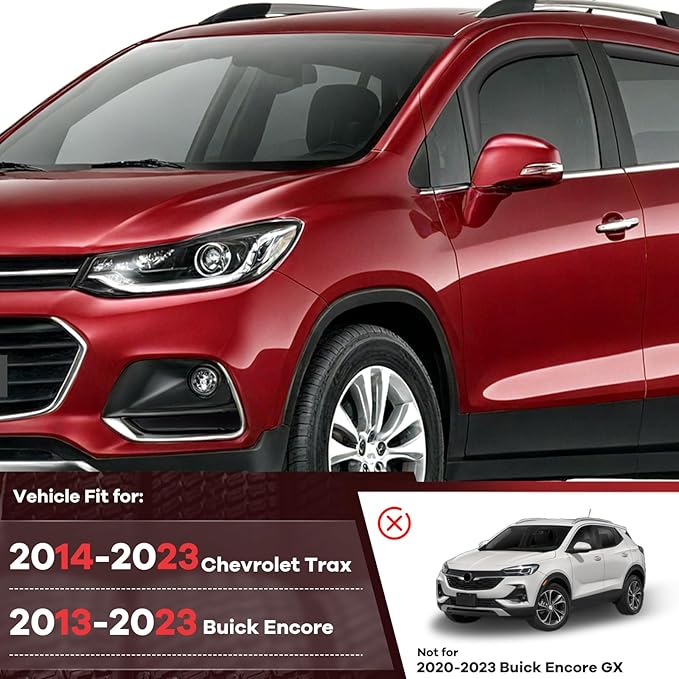 in Channel Rain Guards Fit for Buick Encore 2013-2023/Chevrolet (Chevy) Trax 2014 2015 2016 2017 2018 2019 2020 2021 2022 2023, Vent Window Visors Wind Deflectors Shades-4PCS