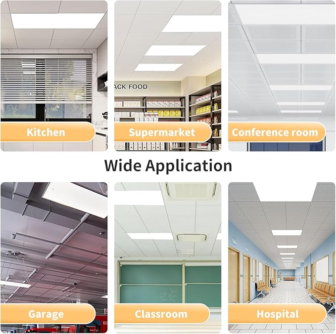 2X4 Led Flat Panel Light,0-10V Dimmable,3000K/4000K/5000K, 30W/40W/50W, Drop Ceiling Light for Mall, Officerom, Garage