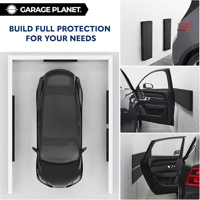 M2 Garage Wall Protector Car Door Wall Protector, Tool-Free, Designed in Australia (Black, 2 Pack)