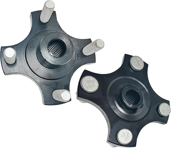 LOSTAR Rear Wheel Hub Flange Plate with Nuts Compatible with 2008-Up EZGO RXV Gas & Electric Golf Cart, 2 PCS Driver and Passenger Side Axle Hub Assembly Replaces 604112