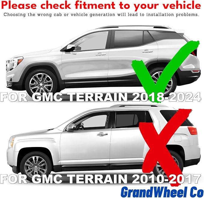Window Deflectors Smoke Tinted in-Channel Side Window Vent Visor Deflectors Rain Guards Compatible with Terrain 2018-2024 - 4pcs. GW0880