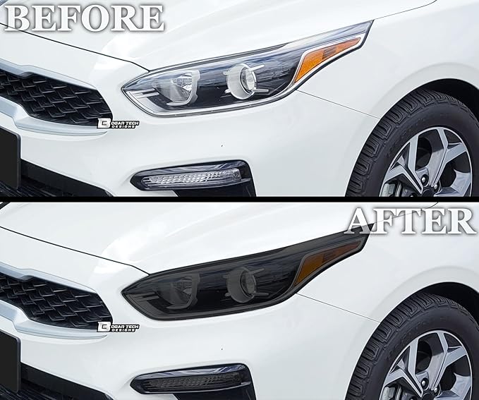 BOGAR TECH DESIGNS Full Headlight Head Light Tint Kit Compatible with Kia Forte 2019-2021, Dark Smoke
