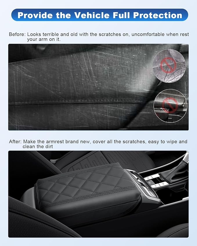 CDEFG Compatible with 2024 Hyundai Tucson Center Console Cover for 2022-2024 Santa Cruz Accessories Armrest Cover 2022-2024 Hyundai Tucson Hybrid Middle Console Pad Arm Rest Cushion