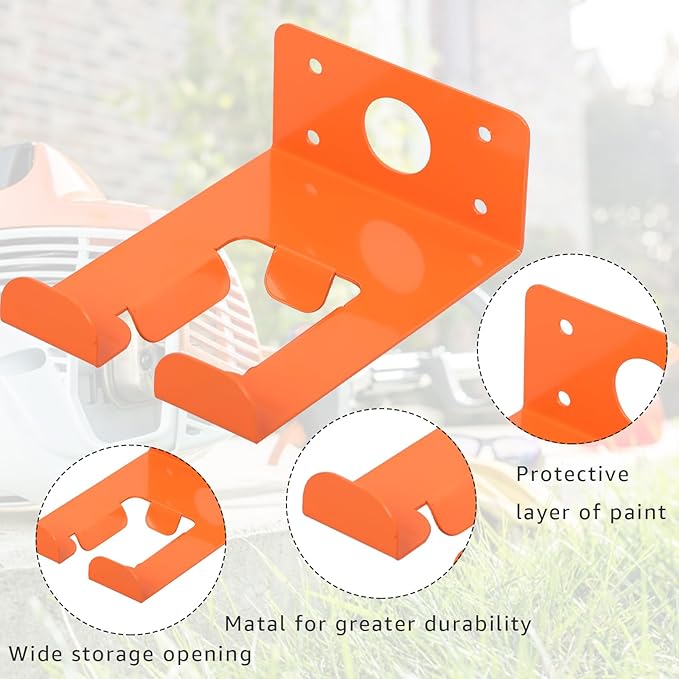 Weeding Machine Wall Mounted Hanger, Garage Organization Manager Storage shed Wall Rack, Suitable for Stihl Electric Tools, Hedge Trimmer, Lawn Mower, Garage Wall, Garden Trimmer Hanger (2-Piece Set)