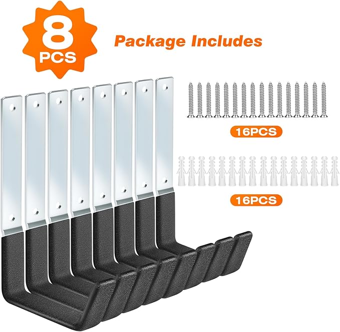 Garage Hooks Heavy Duty Bike Hooks for Garage Set of 8 Tool Organizers and Storage Wall Mount Storage Tool Holder Hanger for Garden Shed Shop Ladder