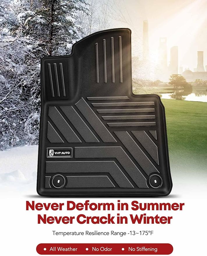 YHTAUTO Floor Mats Compatible with Kia Sorento 2021-2025, TPE All Weather Car Mats Waterproof Anti-Slip Odorless Floor Liner, Sorento Accessories Front & 2nd Row Liner