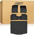 LASFIT Floor Mats and Cargo Liner for Ford Escape Hybrid 2020-2025(NOT for Gasoline Models) All Weather Protector TPE Custom Fit Car Floor Liners, 1st & 2nd Row & Trunk Set, 4PCS Black