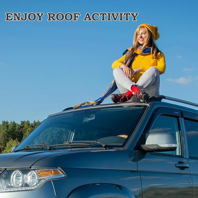 COWVIE Foldable Car Door Step Stand Pedal - Access to Vehicle's Top Roof Both Feet Stand Pedal Ladder for Most SUV Truck Jeep Orange