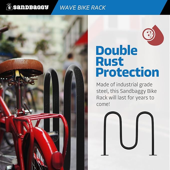 Sandbaggy Commercial Bike Racks - Galvanized Steel - Anti-Theft Design - In Ground, Apartments, Sidewalks, Industrial