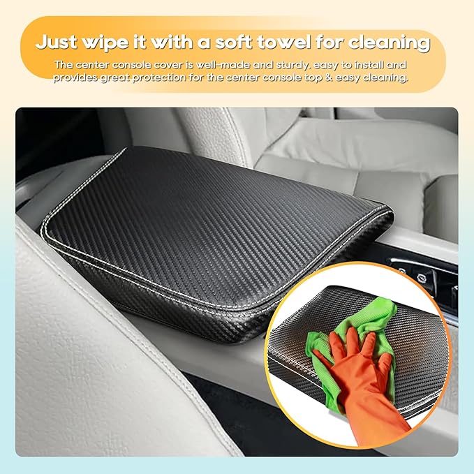 LFOTPP Central Console Armrest Box Cover Fit for Volov 2021 2022 2023 2024 XC60 S60 SPA Cover Car Armrest Cover Auto Center Console Pad (XC60 S60 Carbon Fiber)