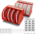5 Inch Professional Sanding Discs Storage Bins - 8 Bins Set for Efficient Organization, Offset Snap-On Connection, Grit Classification, Space-Saving Design and Versatile Application, Red