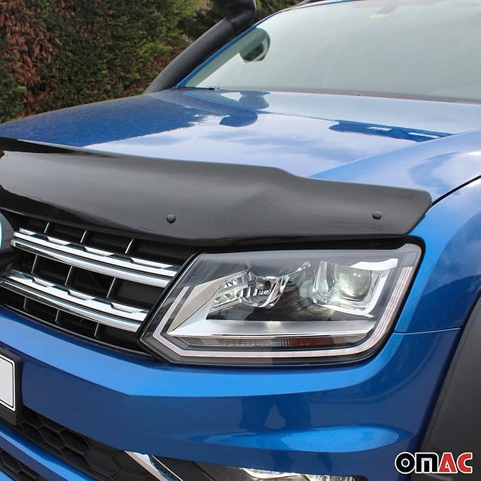 OMAC Front Bug Shield Hood Deflector Guard for VW Amarok 2010-2020 Black Smoke