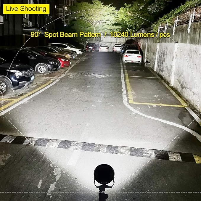 EXZEIT 9 Inch LED Round Driving Lights, 128W 20480 Lumens Offroad Fog Lights for Jeep Wrangler Trucks Toyota Pickup GMC SUV Ford