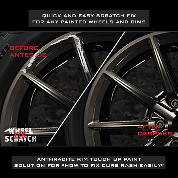 Gray Rim Touch Up Paint, Car Wheel Scratch Repair, Wheel Touch Up Paint Pen, curb rash repair, curb rim repair, Rim Alloy Gray Wheel Paint (Anthracite Pen Only)