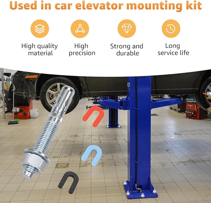 Lift Install Kit, Car Lift Installation Install Kit,(16Pcs 3/4" x 5.5" Wedge Anchor Bolts)