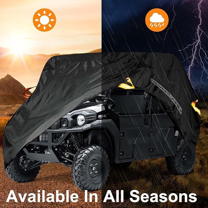 NEVERLAND UTV Cover Heavy Duty Ranger Cover Waterproof 4-6 Seater Side by Side Covers 4 Door All Weather Storage Reflective Strip Compatible with Polaris RZR XP Can Am Defender Maverick Yamaha SxS