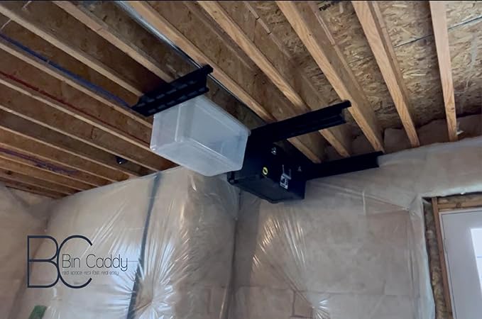 Overhead, Space-Saving Storage Tote Organizational Solution for Garage, Basement, Small Spaces