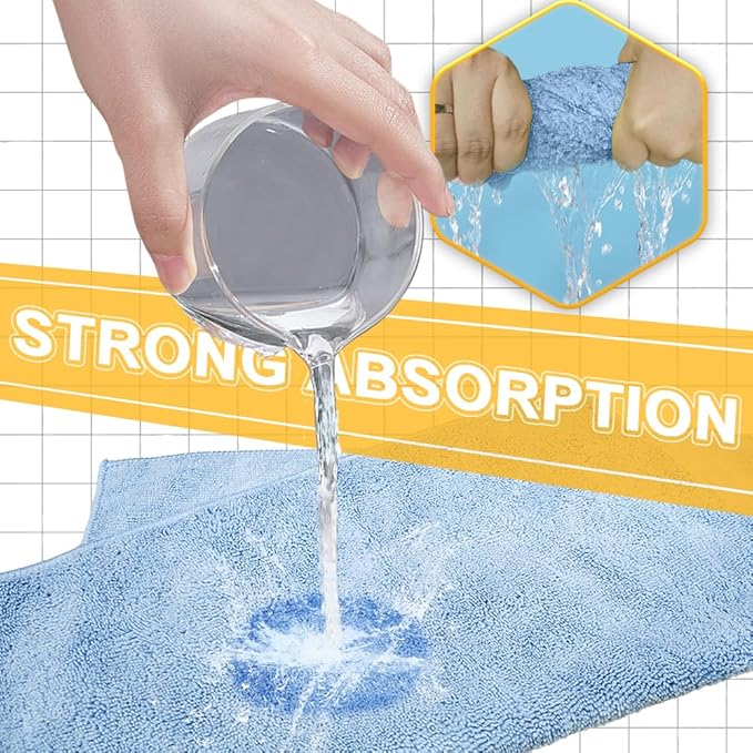 Microfiber Wash，Car Drying Towel, Extra Soft,Reusable and Durable,Absorbent, Car Drying Towel Lint-Free,Interior Microfiber Rags 16in x 16in-6 Packs Blue