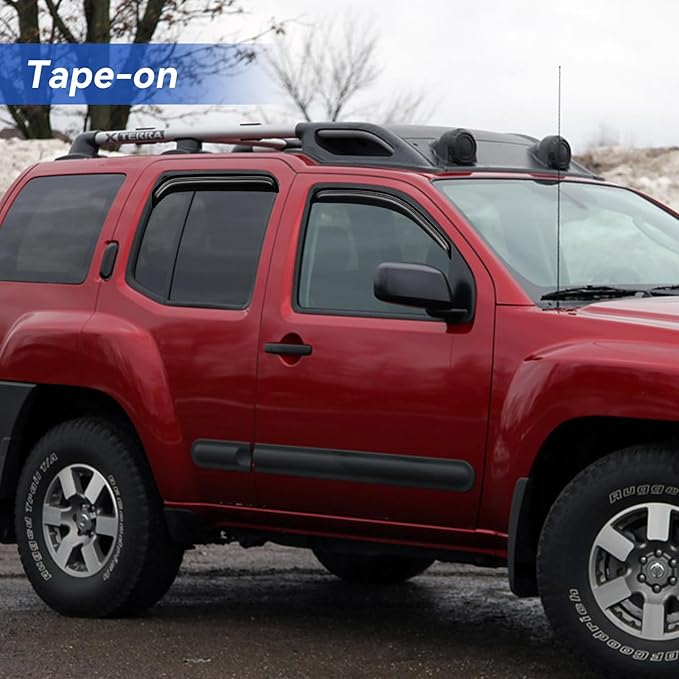 Window Visors Rain Guards Shield for 2005-2016 Nissan Xterra, Out-Channel Window Vent Wind Deflectors Visors Shades for 05-16 Nissan Xterra