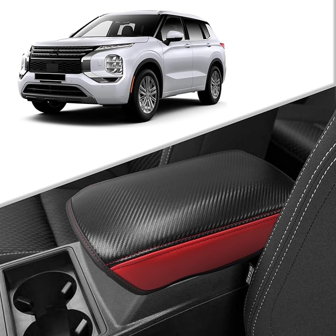 CDEFG for Mitsubishi Outlander 2022 2023 2024 2025 SE, Black Edition, SEL Car Armrest Cover, Center Console Protector Pad Arm Rest Box Cushion Mat Interior Accessories (Not for Outlander Sport)