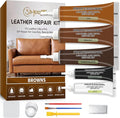 Leather Repair Kit,Car Seats, Sofa,Jacket & Purse - Repairs Burn Holes,Scratches,Tears - Restores Faux,Vinyl,Artificial and Real Leather (Brown)