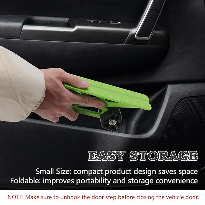 COWVIE Foldable Car Door Step Stand Pedal - Access to Vehicle's Top Roof Both Feet Stand Pedal Ladder for Most SUV Truck Green
