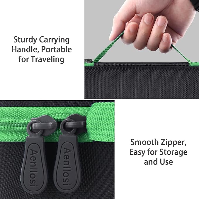 Aenllosi for HULKMAN Alpha85/Alpha85S/Alpha Pro Jump Starter Hard Carrying Case, Black+Green (Case Only)