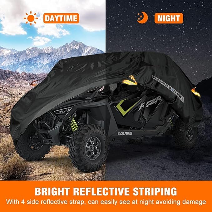 NEVERLAND UTV Cover 4-6 Passenger - All-Weather Protection Side by Side Cover, Compatible with Polaris RZR General Honda Suzuki Yamaha SxS Arctic Cat John Deere Kymco Bobcat Argo Can Am Maverick X3