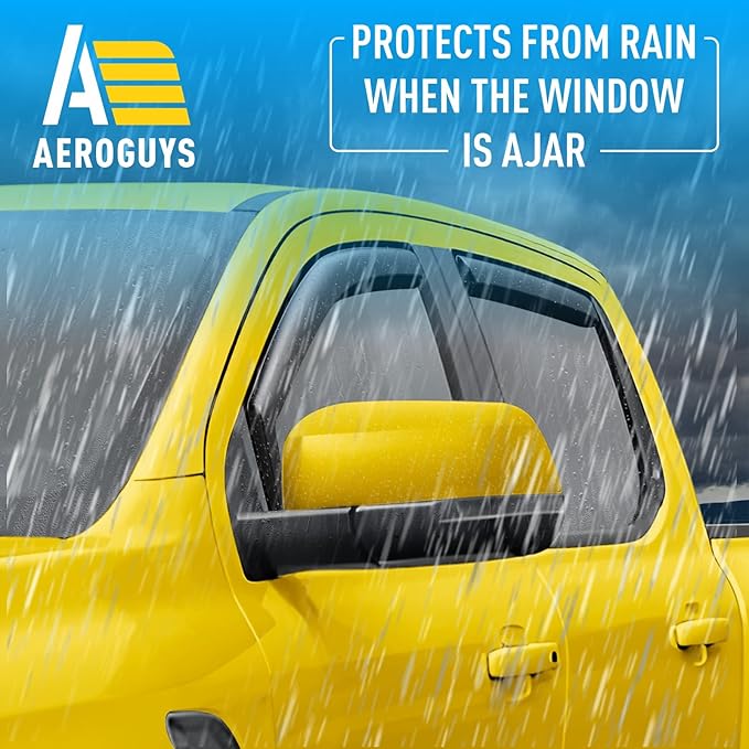 Extra Durable Window Deflectors in-Channel Window Visors Rain Guards Fit for Ford Ranger 2024-2025 SuperCrew, Sun Visors, Wind Vent for Shades, Exterior Car Accessories - 4pcs. AG0748