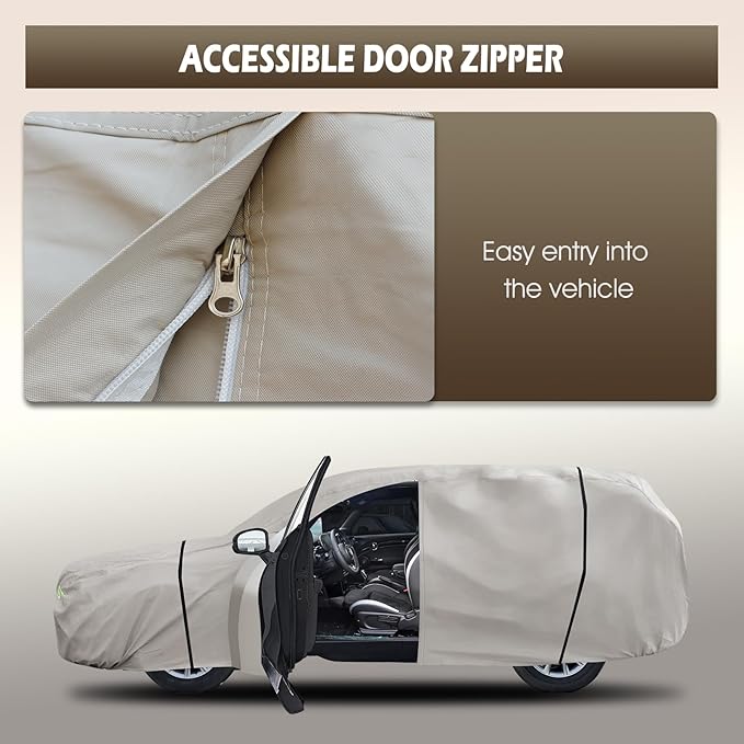 Migaven 6 Layers Car Cover Custom Fit for Honda CRV 1997-2025, Toyota RAV4 1996-2025, Waterproof Full Exterior Cover Rain Sun Protection with Door Zipper