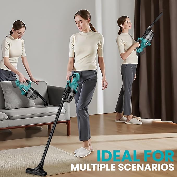 Cordless Vacuum for Makita 18V Battery, 5 in 1 Handheld Electric Vacuum Cleaner with 500W Powerful Motor, 46 CFM Portable with 2 Filtration HEPA for Home, Floor, Carpet, Car (Tool Only)