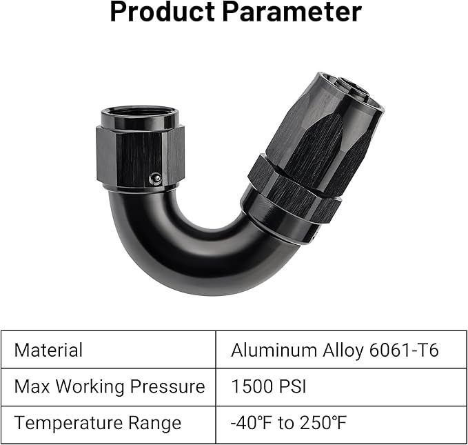 EVIL ENERGY 8AN 150 Degree One Piece Full Flow Hose End Fitting Swivel For CPE Braided Hose