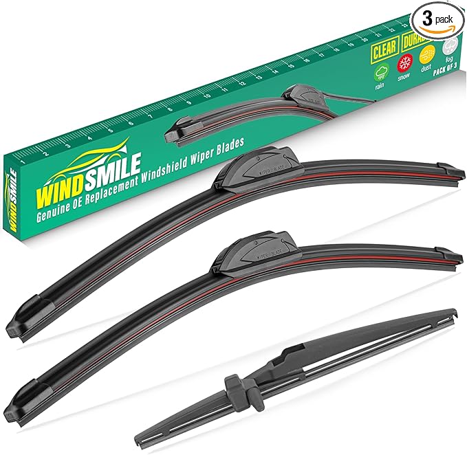 22" 20" 12" Windshield Wiper Blades Replacement for Toyota 4Runner 2003 2004 2005 2006 2007 2008 2009 4 Runner Premium All Weather Front Rear Wipers Set - OEM Quality (Pack of 3)