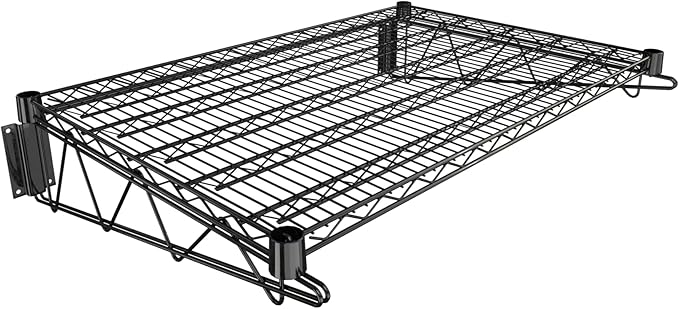 24" x 36" Black Epoxy Wire Wall Mount Shelf
