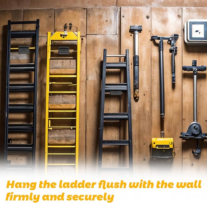 Heavy-Duty Ladder Hanger-Wall Mount Ladder Hooks for Ladder Storage-Wheelbarrow Hangers for Garage Wall-4 Pack(4 P)