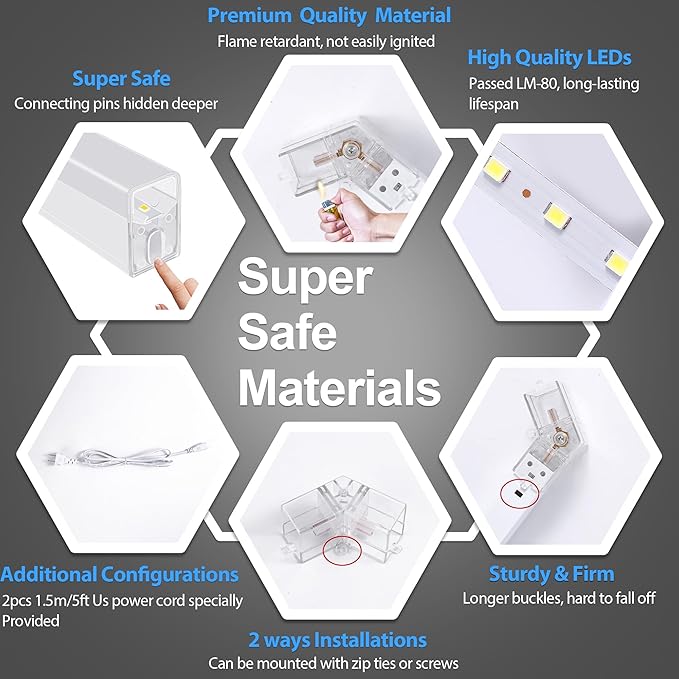 MODERN Hexagon Garage Light: Higher Brightness 720W 86400 Lumens Hexagon Led Garage Light with Rectangle Frame 6500K for Garage, Basement, Warehouse, Auto Beauty Shop, Car Detailing Shop etc. …