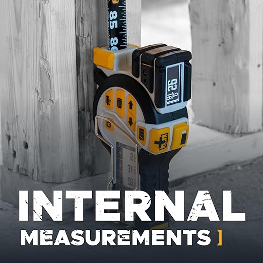 REEKON T1 Tomahawk Digital Tape Measure - Professional Accurate Measuring Tool, Green Laser, E-Paper Measuring List, Measurements Shared Over Bluetooth, Replaceable Blades