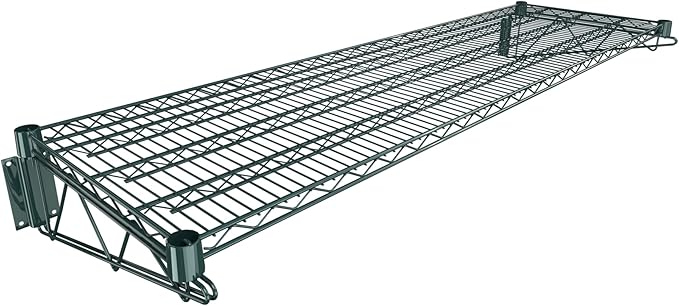 18" x 60" Green Epoxy Wire Wall Mount Shelf