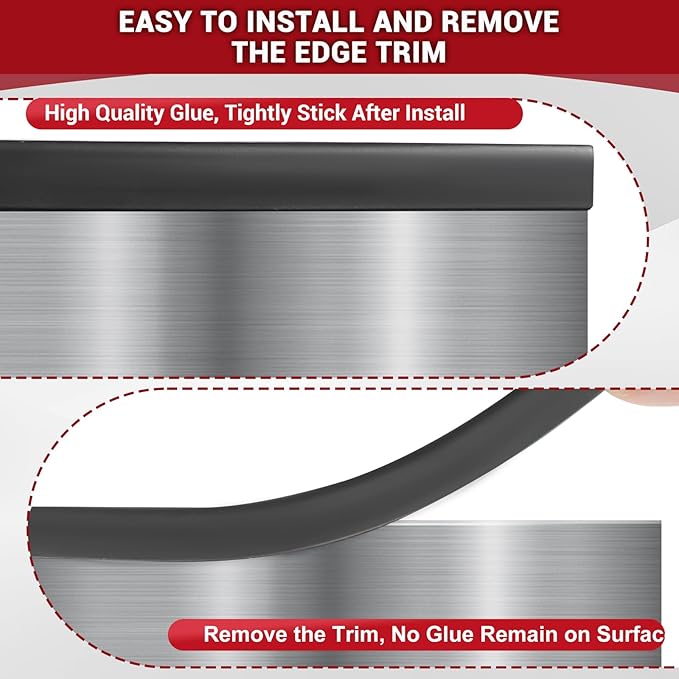 Rubber Edge Trim, 1/4" Self Adhesive Flexible U Channel Edge Protecter for Sheet Metal, Glass, Flexiglass and Plywood, Fit for 7/32"-9/32" Width Edge, Black Color, 20Ft, EPDM Material
