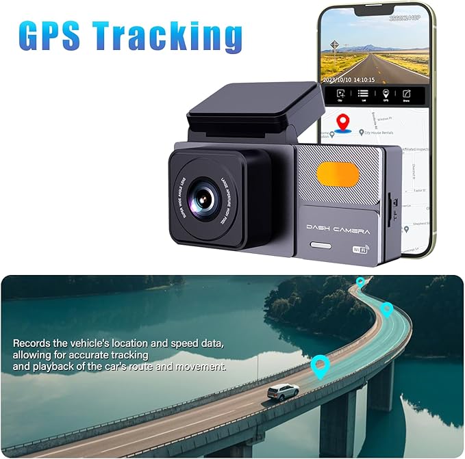 K03 On-Dash Cameras - Front and Rear Dash Cam for Cars, 4K Dual DashCam, Wireless Dash Camera with HDR Night Vision, GPS, Voice Control, Remote Live View - Best Rated Car Camera 2024