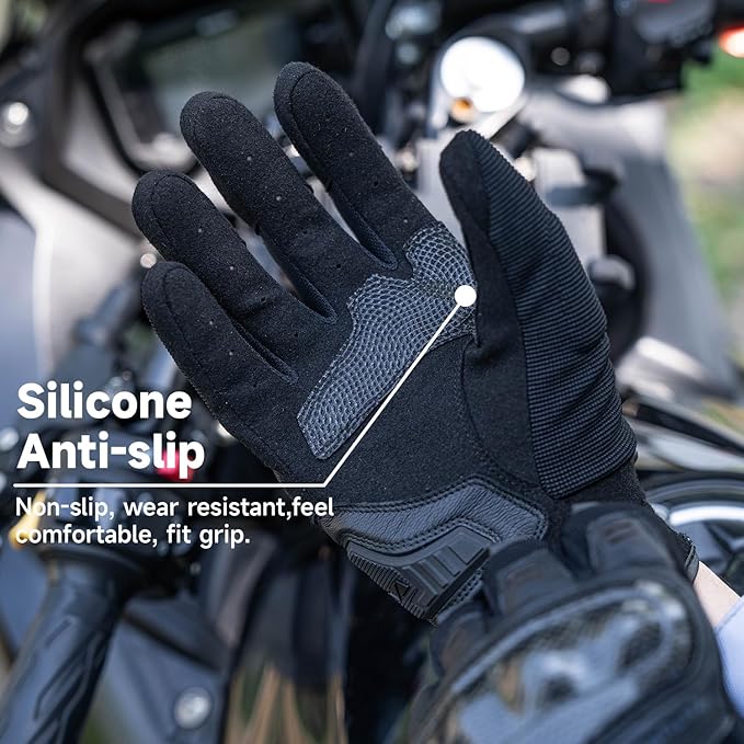 VXW High Protection Motorcycle Gloves for Men - Gel Palm Sliders& Joints Protection Design, High-Speed Sports Gear for MTB/ATV/BMX/Motocross/Racing/Dirt Bike Gear