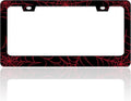 Red Spider Web License Plate Frame Funny Cobweb Stainless Steel License Plate Holder for Front or Rear Car Tags for Car Decoration Accessories with Screws 6.3 X 12.2 in for Women Men