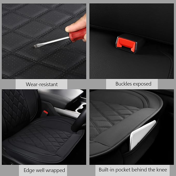 MIROZO 2PCS Front Seat Covers for Dodge Ram,Waterproof Truck Seat Cover Compatible with 2009-2025 RAM 1500 2500 3500 Truck Pickup Crew Quad Cab (2PCS Front,Black)