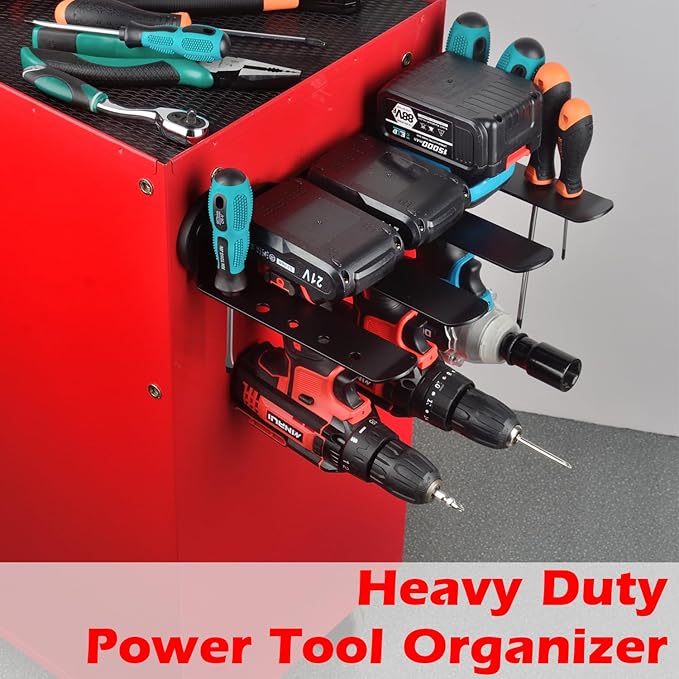 MUTUACTOR Power Tool Organizers and Storage Drill Tools Holder Magnetic Mount,Heavy Duty Magnetic Tool Holder,Utility Storage Rack for Garage,Warehouse,Clearance,Hand Tools,Workshop,Shed