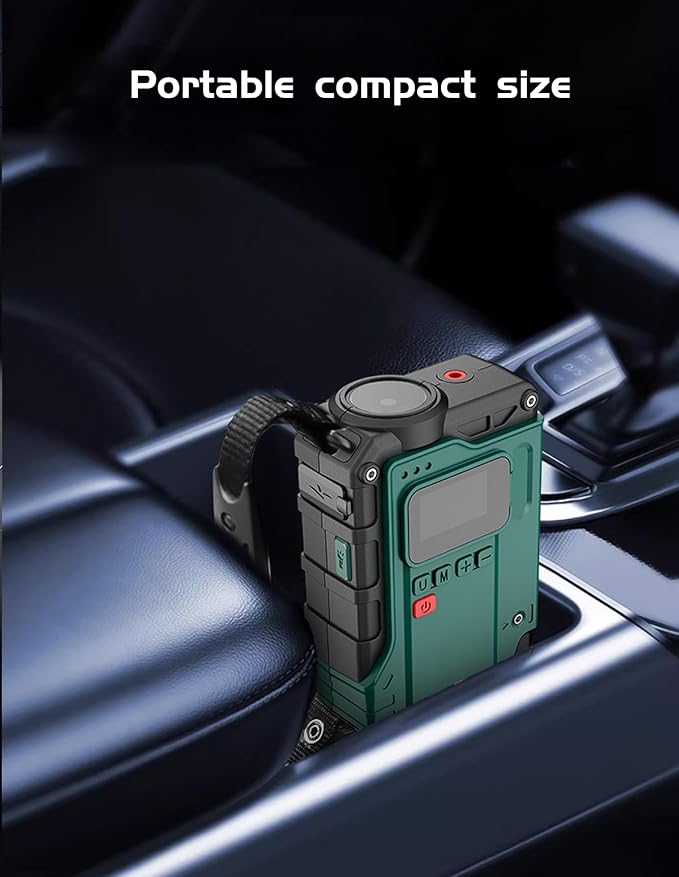 Portable Car Jump Starter with Air Compressor - 3000A/150PSI, 12V Portable Jump Box for 5.0L Diesel & 8.0L Gas, Compact Battery Jump Pack, Extended Smart Jumper Cables, USB Outputs, and Lights