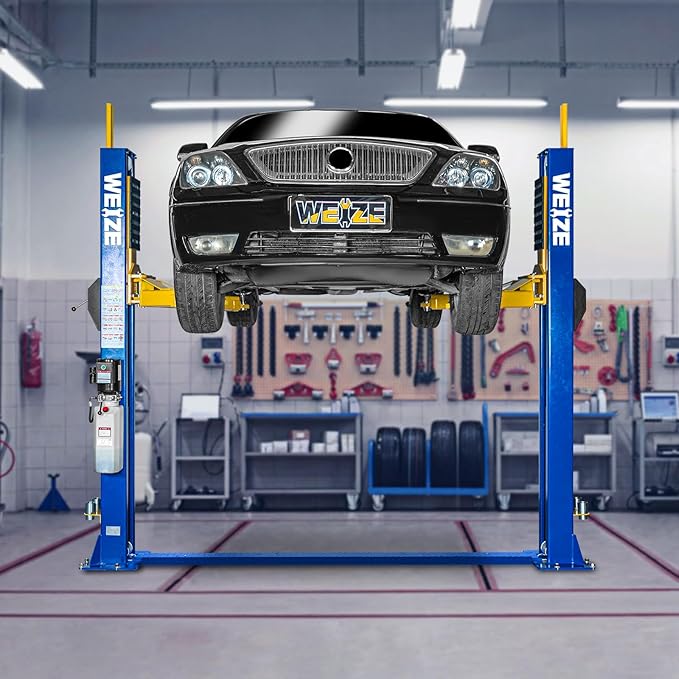 WEIZE 2 Post Automotive Car Lift, 12,000 lbs Capacity,220V 4HP Powerful Motor with Single Point Lock Release for Repaire Shop