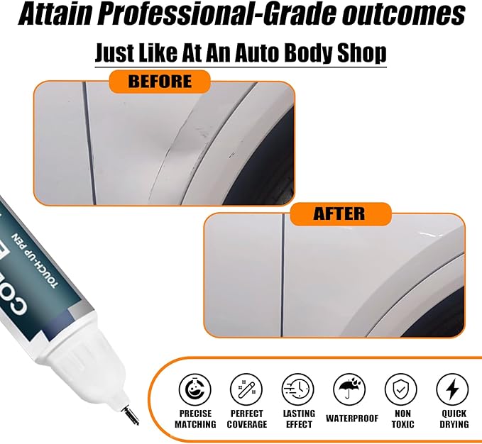Ibis White(LY9C/T9) Touch Up Paint Compatible with Audi, Car Paint Pen Scratch Repair Two-In-One Touch Up Paint, Premium Car Scratch Remover for Deep Scratches