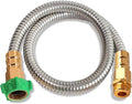 Metal Short Garden Hose 2 ft, Flexible Stainless Steel Garden Hose 2 ft Lightweight Water Hose with Brass Fittings (2 Feet)