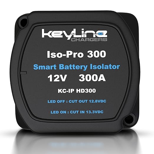 Dual Battery Isolator Heavy Duty 300 AMP 1000 AMP Peak Voltage Sensitive Relay VSR for 12 Volt Systems - Works with All Batteries Types Including Lithium and LiFePO4