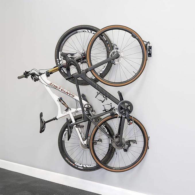 StoreYourBoard Bike Swivel Rack – Wall Mounted Garage Bike Storage, Vertical Hanger with 120° Swing Design & Stopper, Space-Saving Indoor Wall Mount – Fits Kids Bikes, BMX & More